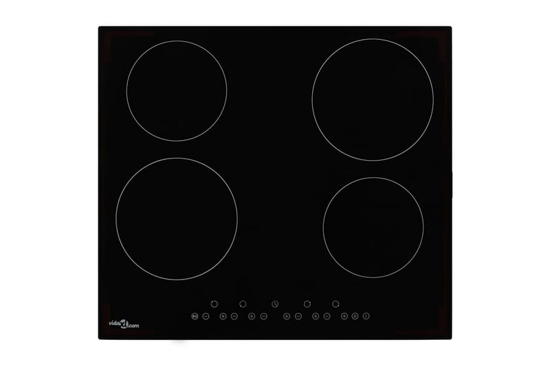 Keramisk komfyr med 4 plater berøringskontroll 6000 W - Glasskeramisk kokeplate