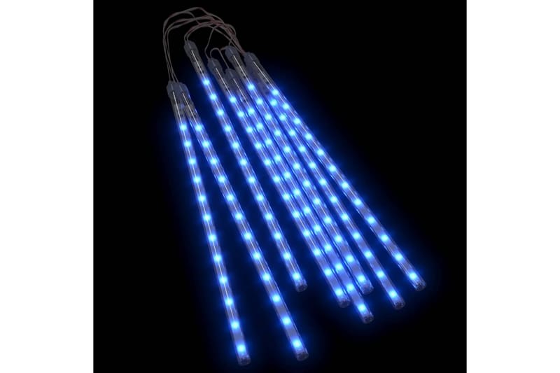 Meteorlys 8stk 30 cm blå 192 LED innendørs og utendørs - Blå - Dekorasjonsbelysning - Bokhyllebelysning - Lysslynge - Trappebelysning