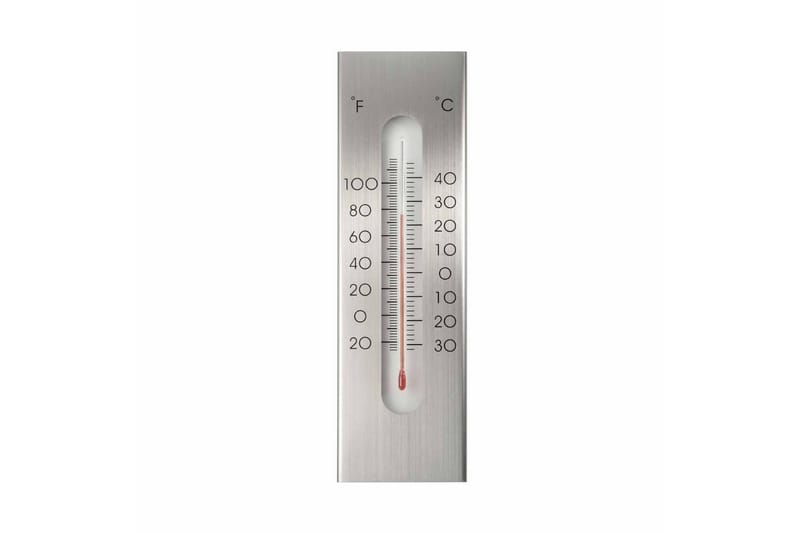 Nature Utendørs veggtermometer aluminium 7x1x23 cm - Utetermometer - Termometer