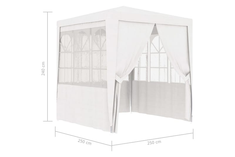 Profesjonelt festtelt med sidevegger 2,5x2,5 m hvit 90 g/m² - Hvit - Partytelt - Hagetelt & oppbevaringstelt