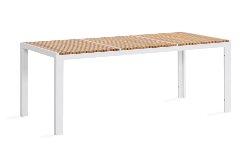 Barkar Spisebord 200 cm - Teak/Hvit - Spisebord ute