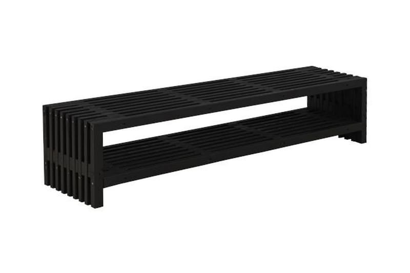 Rustikk benk Design av terrassebord 218x49x45cm m/hylle svar - Benker