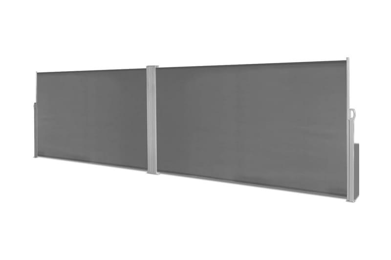 Uttrekkbar sidemarkise 160x600 cm grå - Solseil