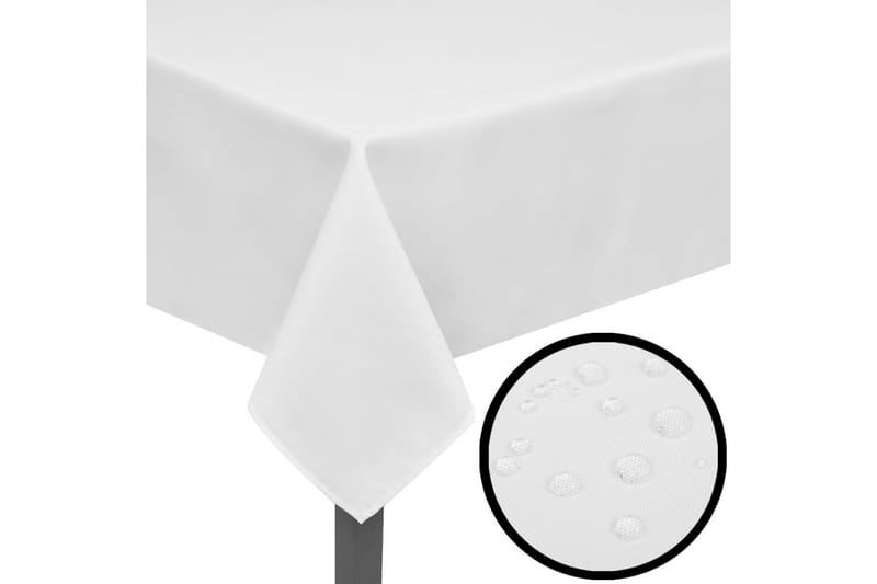 5 Hvite bordduker 220 x 130 cm - Hvit - Bordløper - Kjøkkentekstiler