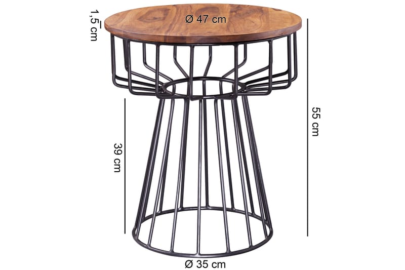 Gelissa Avlastningsbord 49 cm - Brun - Lampebord & sidebord - Brettbord og småbord