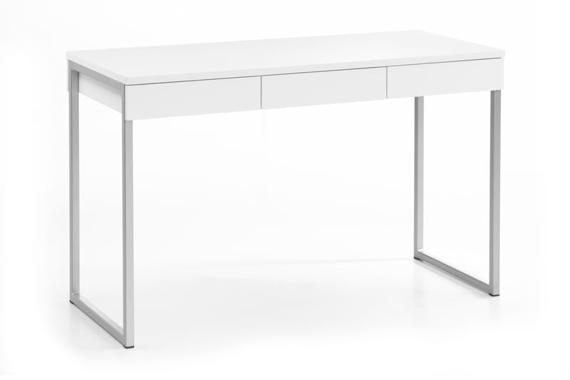 Function Plus Skrivebord 126 cm med Oppbevaring 3 Skuffer - Hvit/Krom - Skrivebord