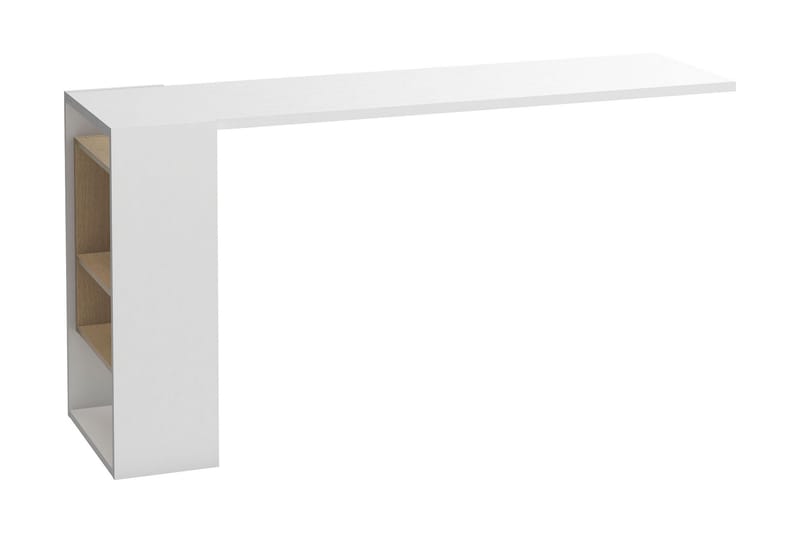4You Skrivebordsskiva 142 cm med Oppbevaringshylle Hvit/Natu - VOX - Skrivebord
