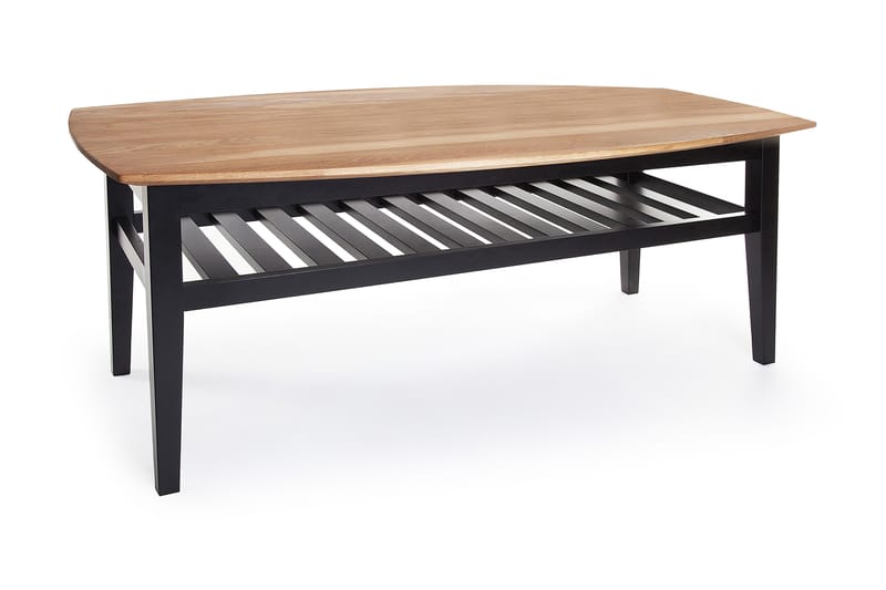 Chicago Sofabord 130 cm med Oppbevaringshylle - Eik/Svart - Sofabord - Sofabord med oppbevaring