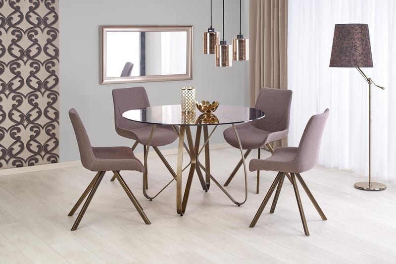 Lungo Spisebord 120 cm - Brun/Gull - Spisebord & kjøkkenbord