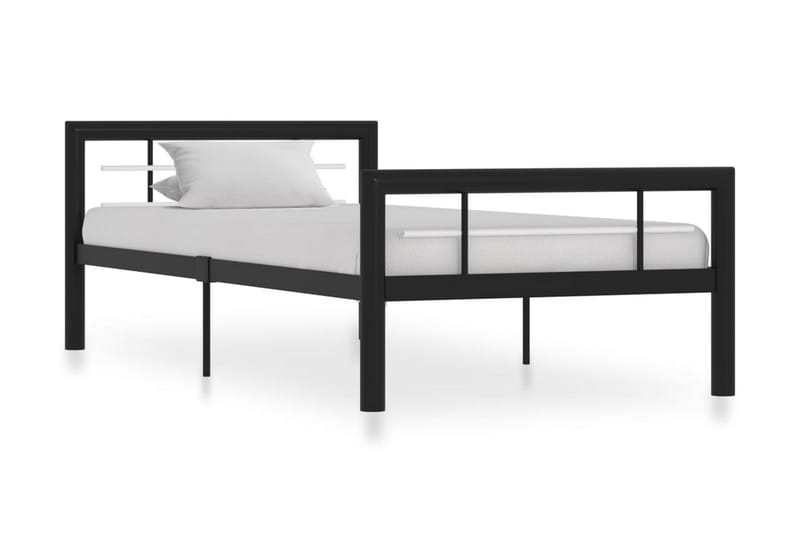 Sengeramme svart og hvit metall 100x200 cm - Svart - Sengeramme & sengestamme