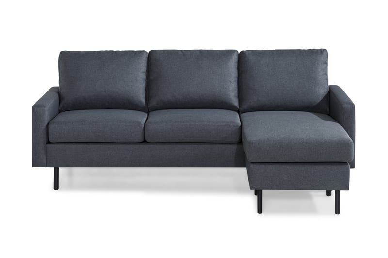Peppe 3-seters Sofa med Divan Vendbar - Mørkegrå - Sofa med sjeselong - 3 seters sofa med divan