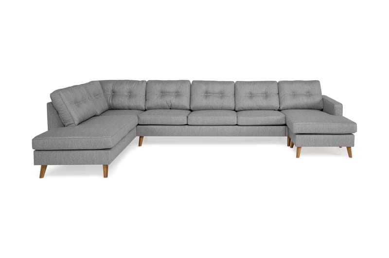Monroe U-sofa Large med Divan Høyre - Grå - U-sofa