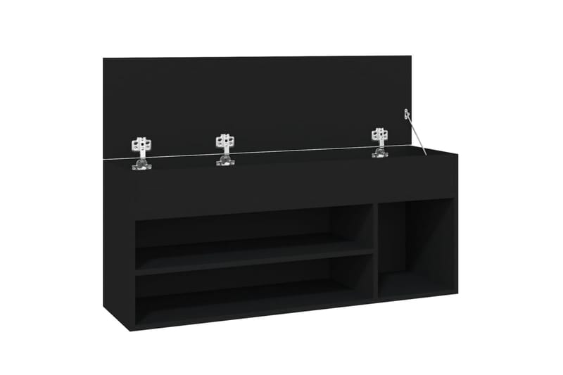 Skobenk svart 105x30x45 cm sponplater - Svart - Gangoppbevaring - Skohylle med benk