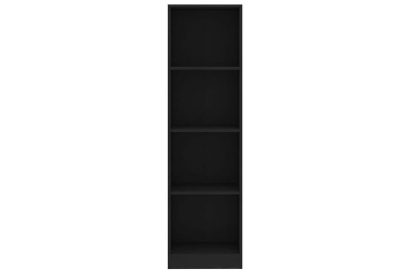 Bokhylle 4 nivåer svart 40x24x142 cm sponplate - Bokhylle