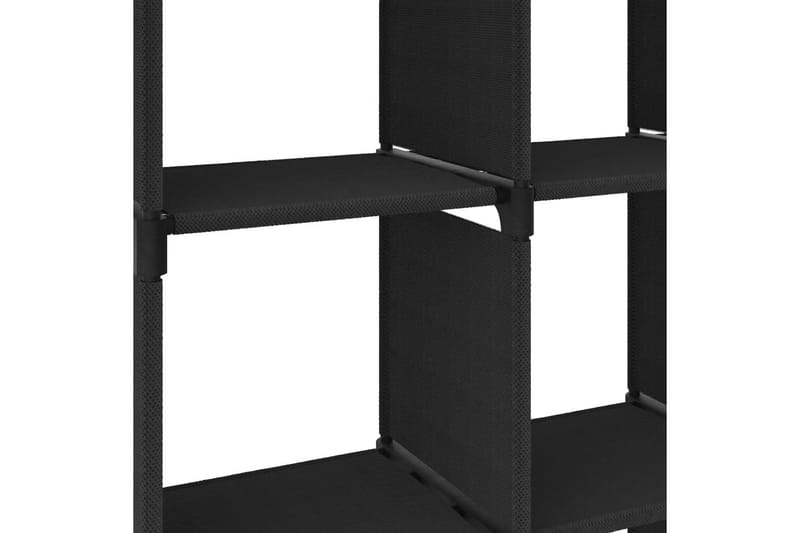 Displayhylle med 15 kuber svart 103x30x175,5 cm stoff - Svart - Bokhylle