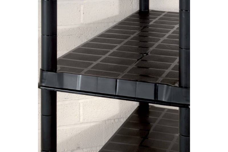 Oppbevaringshylle 5 nivåer svart 91,5x45,7x185 cm plast - Svart - Bokhylle