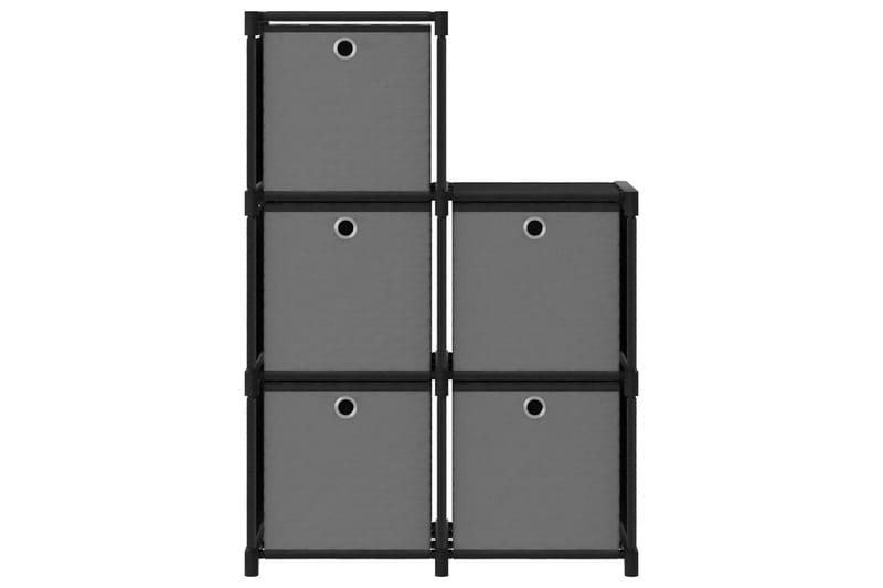Displayhylle med 5 kuber og bokser svart 103x30x72,5cm stoff - Svart - Hyllesystem