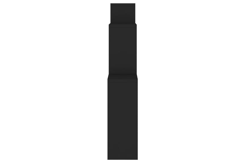 Kubeformet vegghylle svart 80x15x78,5 cm sponplate - Svart - Vegghylle