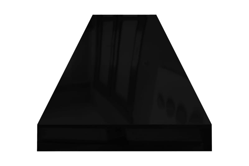 Flytende vegghyller 4 stk høyglans svart 120x23,5x3,8 cm MDF - Vegghylle