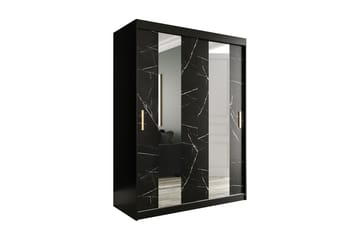 Marmuria Garderob med Speil Midt 150 cm Marmormønster