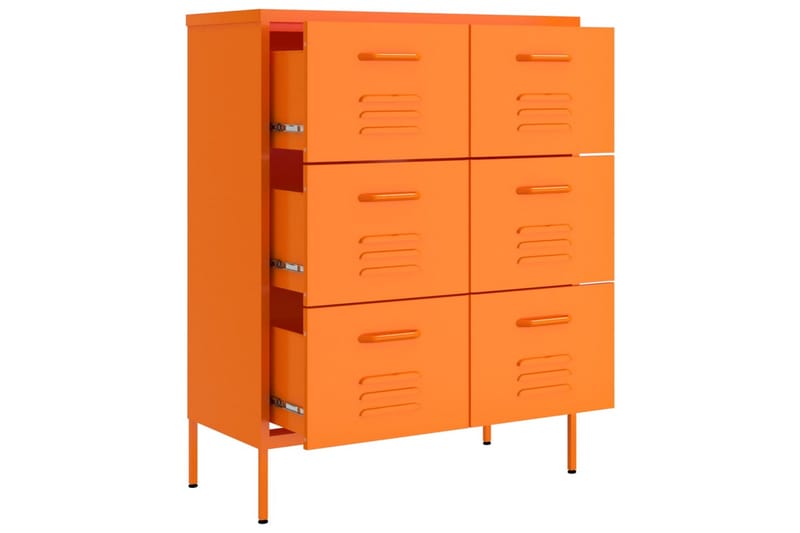 Kommode oransje 80x35x101,5 cm stål - Oransj - Entrekommode - Gangoppbevaring - Kommode