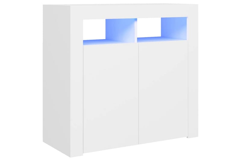 Skjenk med LED-lys hvit 80x35x75 cm - Hvit - Sideboard & skjenker