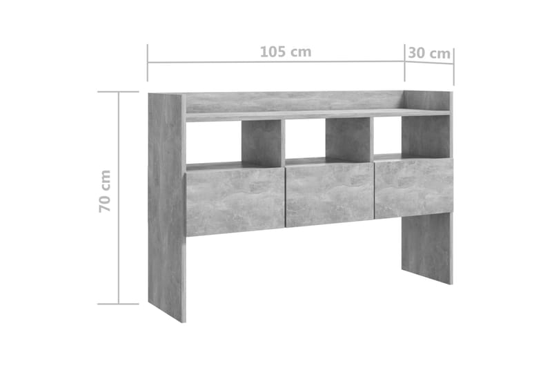 Skjenk betonggrå 105x30x70 cm sponplate - Grå - Sideboard & skjenker
