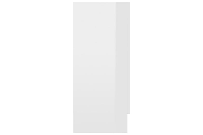 Vitrineskap høyglans hvit 120x30,5x70 cm sponplate - Hvit - Vitrineskap
