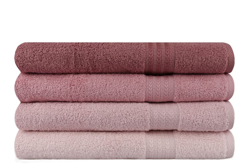 Hobby Badehåndkle 70x140 cm 4-pk - Rosa - Stort badelaken - Håndklær og badehåndkle - Strandhåndkle & strandbadelaken