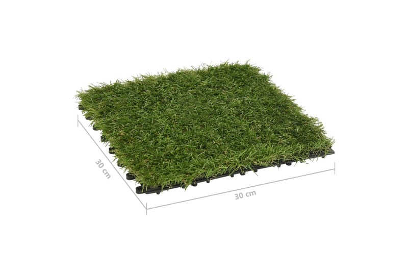 Kunstige gressmatter 22 stk grønn 30x30 cm - grønn - Nålefiltmatter & kunstgressmatter - Verandagulv & terrassebord - Kunstgress balkong